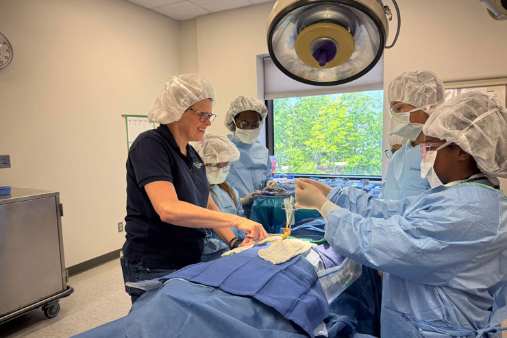 Photo of doctors performing a medical procedure on a patient in an operating room